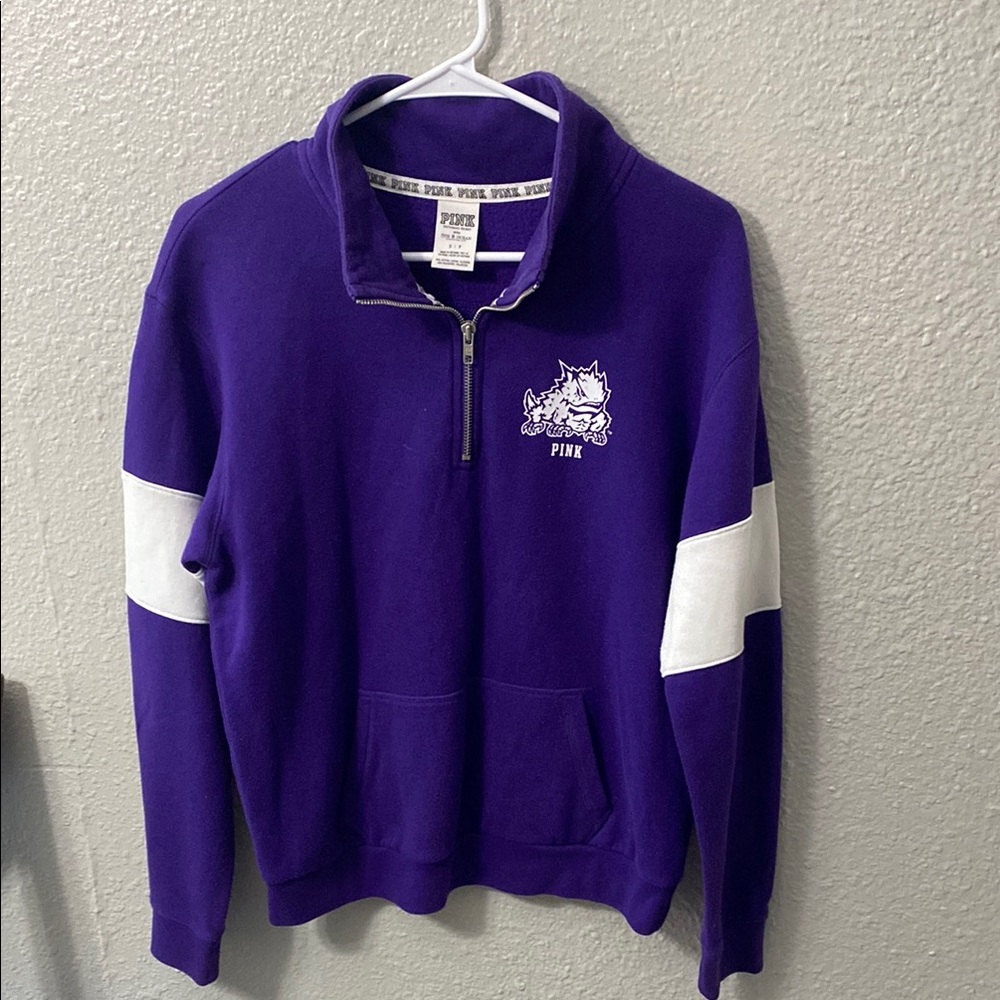 PINK Victoria's Secret Purple Half-Zip Pullover Sweatshirt
